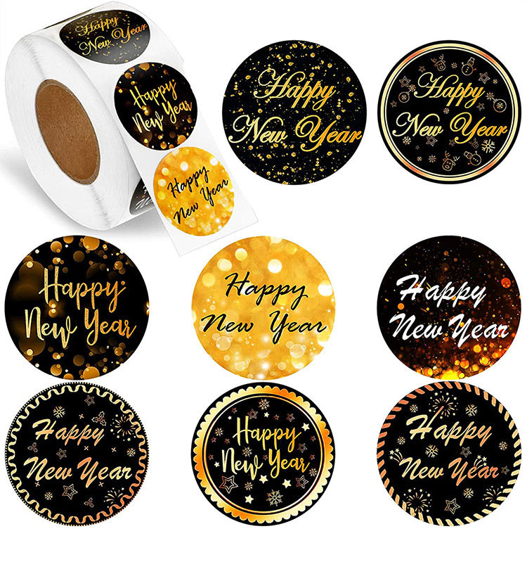 1Happy New Year Gift Seal Stickers