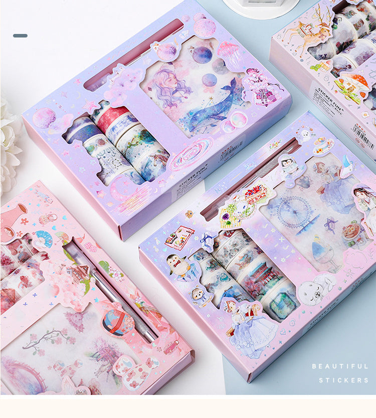 1Magical Girl Cherry Blossom Celestial Cartoon Scrapbook Kit