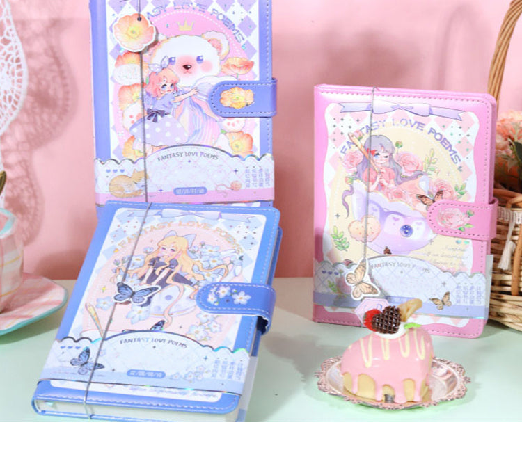 1Molly Sweet Dreams Series Cartoon Girl Magnetic Buckle Diary Notebook