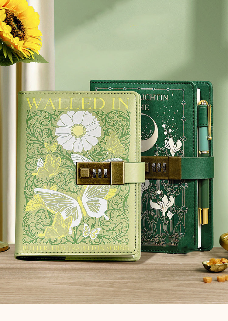 1Monet's Garden Retro Password Combination Notebook