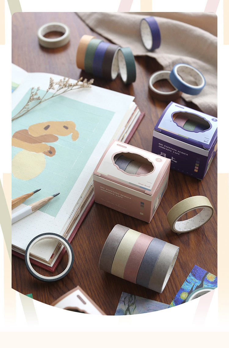 1Oil Painting Series Solid Color Washi Tape Set