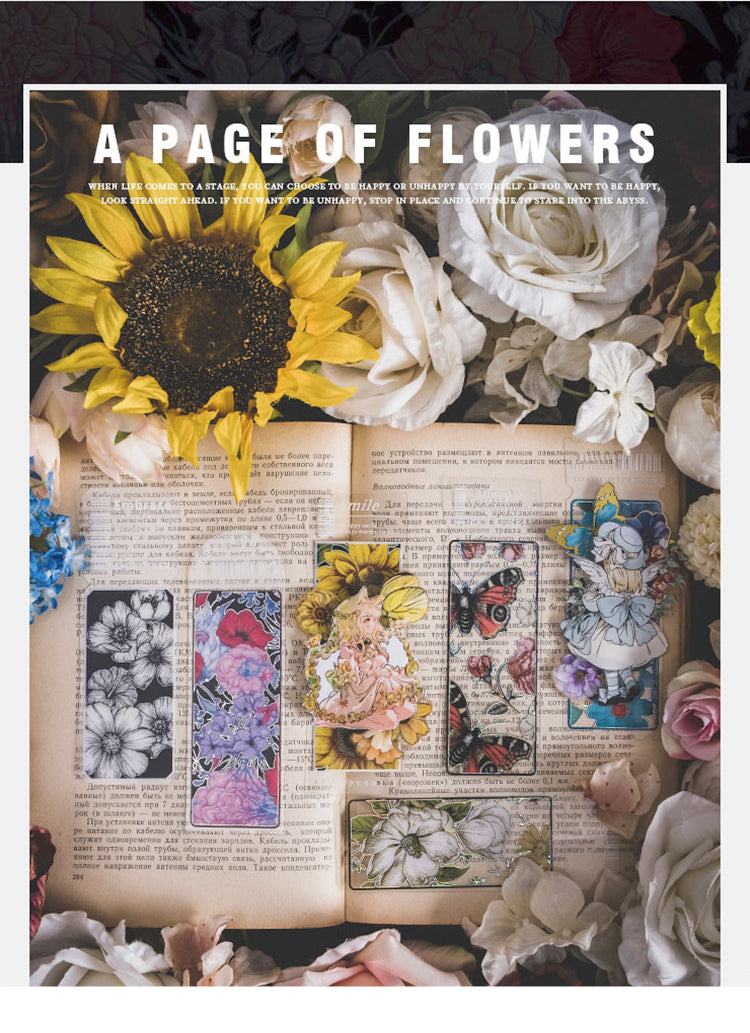 1One Page of Flowes Series Plant Bookmarks