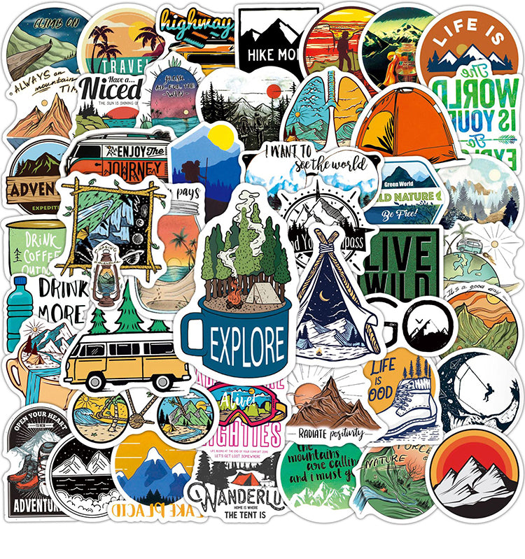 1Outdoor Theme Camping Vinyl Stickers