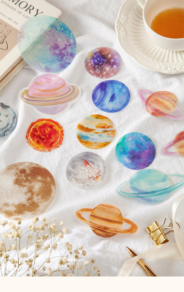 1Romantic Planet Round PET Sticker Pack