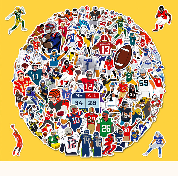 1Rugby NFL Player Classic Action Doodle Stickers