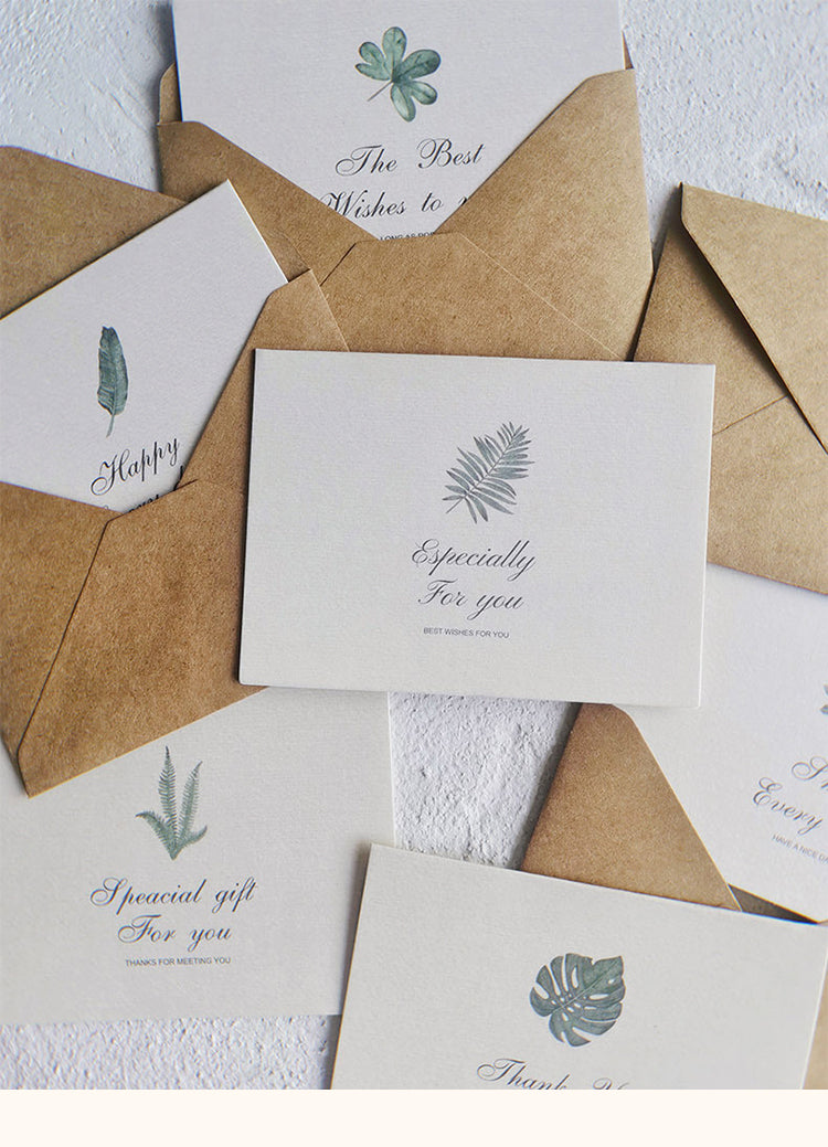 1Simple Natural Style Botanical Greeting Card Envelope Set