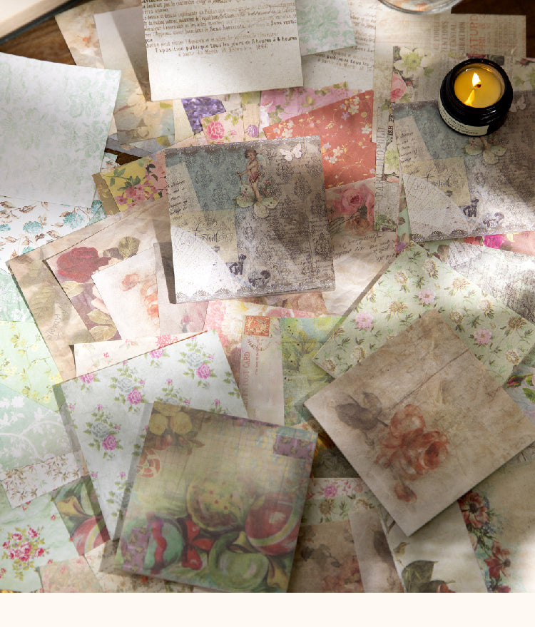 1Square Vintage Floral Scrapbook Paper