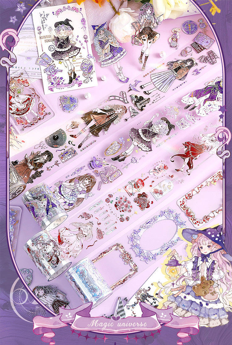 1Stereo Foil Decorative PET Stickers-Girls Frame