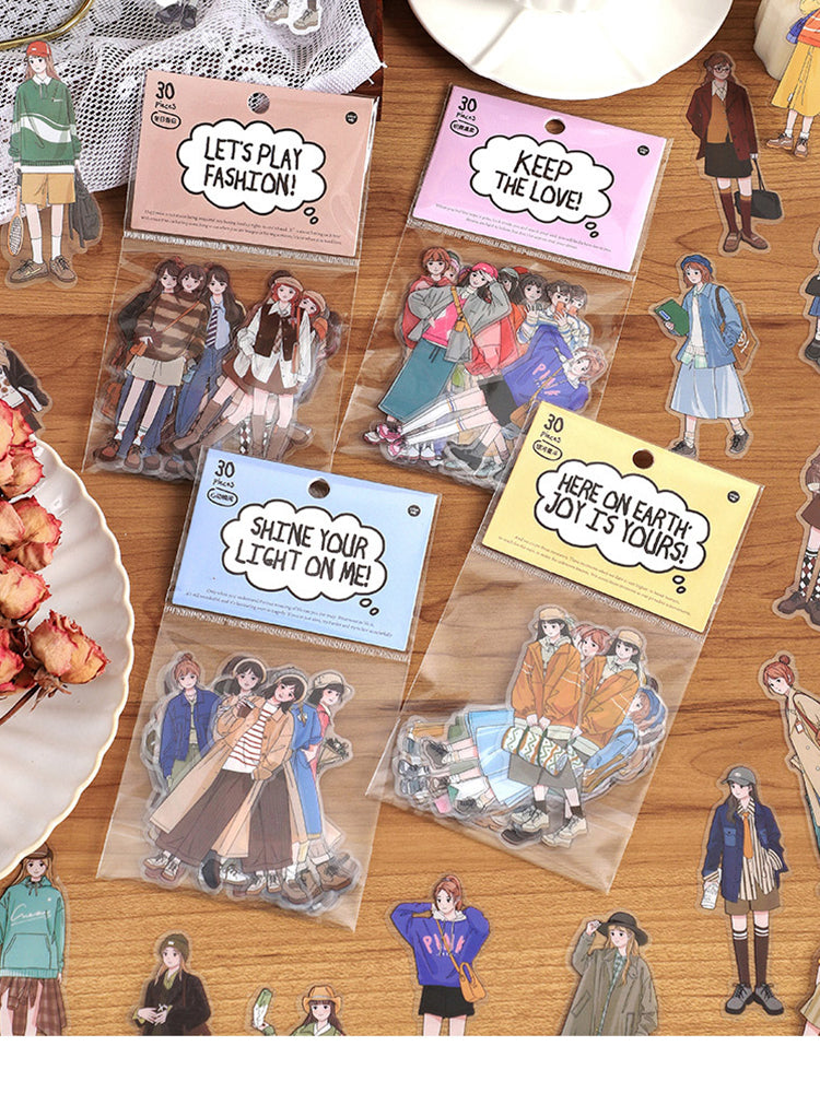 1Teen Girl Everyday Outfit PET Stickers
