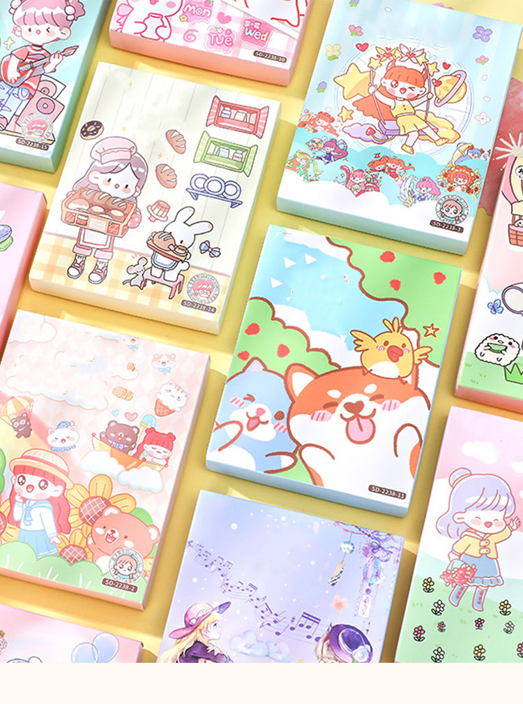 1Time Flies Cute Cartoon Boxed Washi Stickers