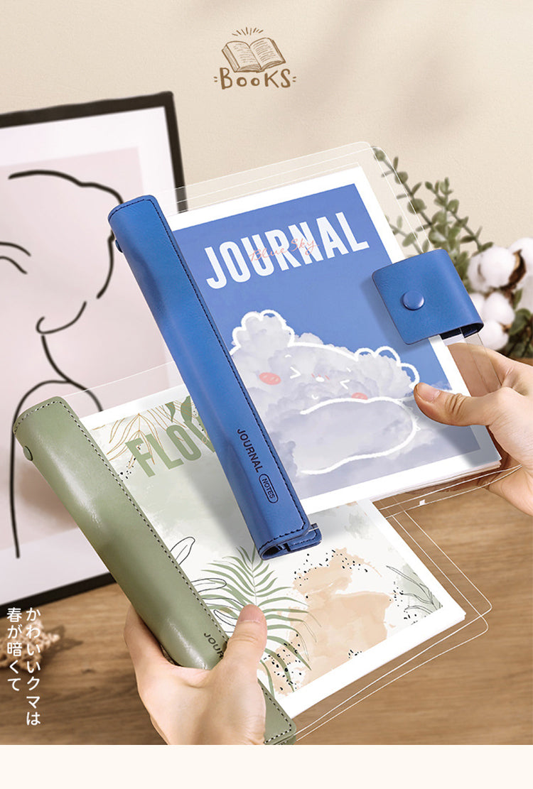 1Transparent Cover Loose-Leaf Journal Notebook