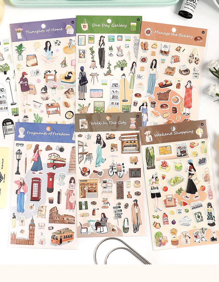 1Urban Girl Stickers - Characters, Travel, Food, Bread1