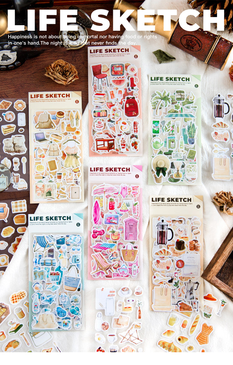 1Vacation and Leisure Coated Paper Sticker Sheet