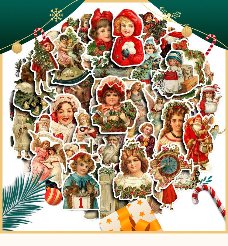 1Vintage Christmas Character-themed Stickers