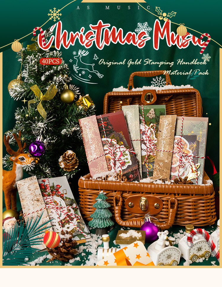 1Vintage Christmas Mixed Media Sticker and Scrapbook Paper Pack