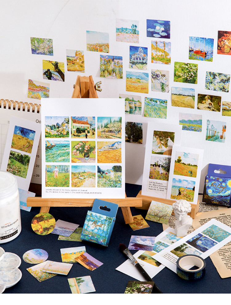 1World Masterpieces Stickers - Van Gogh, Hokusai, Da Vinci, Manet, Morris, Monet