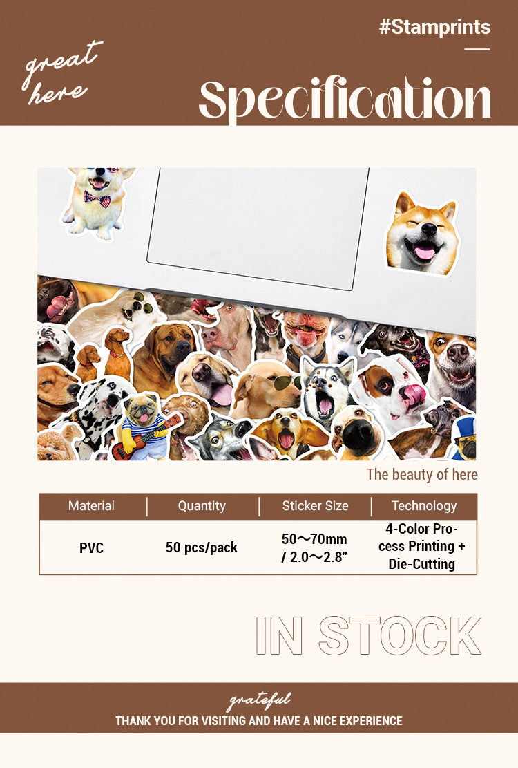 2Adorable Pet Collection Realistic Dog Expression Stickers1