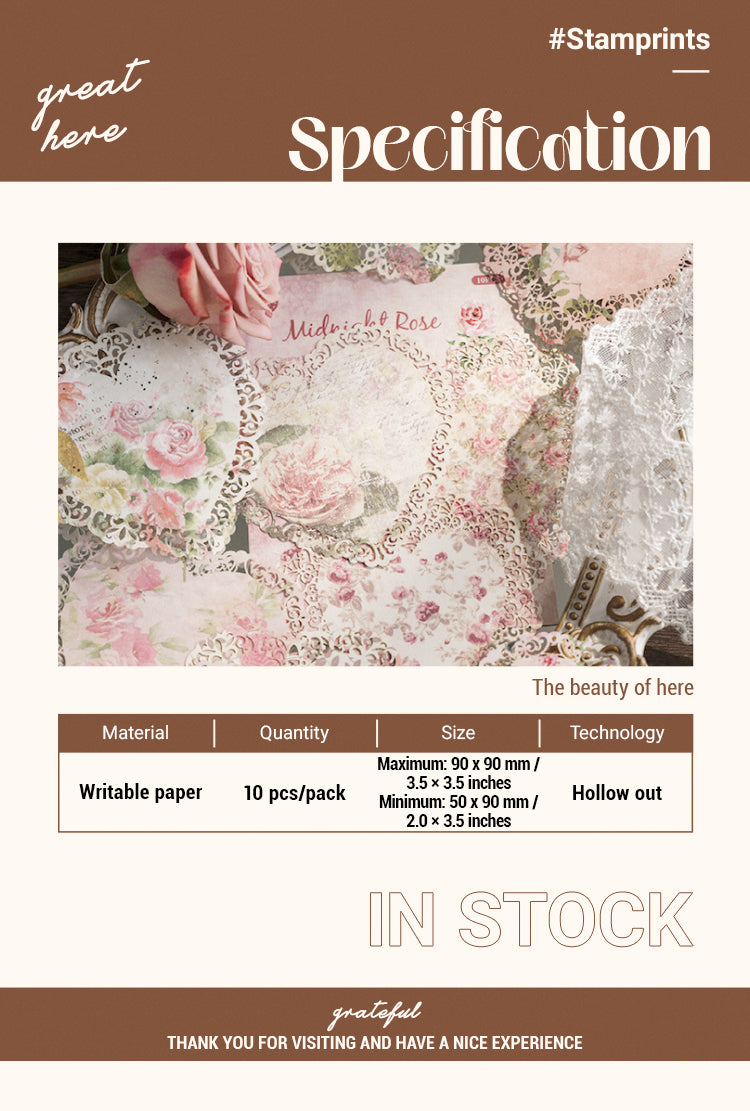 2Blooming Period Series Floral Hollow Lace Paper