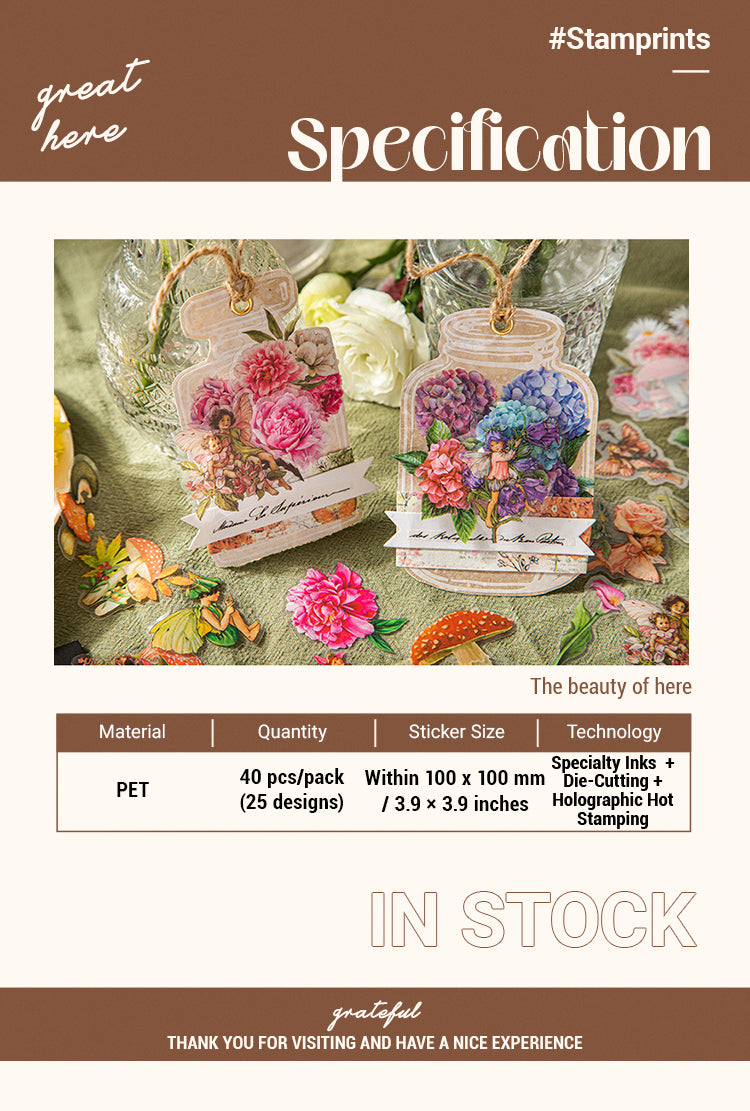 2Bottle PET Stickers - Mushroom, Tulip, Daisy, Flower, Rose, Butterfly, Hydrangea, Leaf1