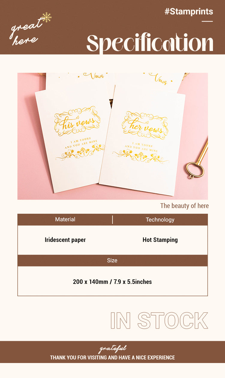 2Bowknot Wedding Vow Card1