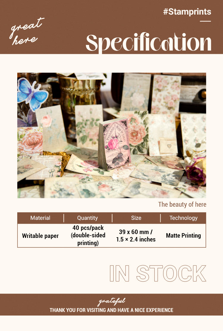 2Breeze and Floral Series Vintage Plant Stickers