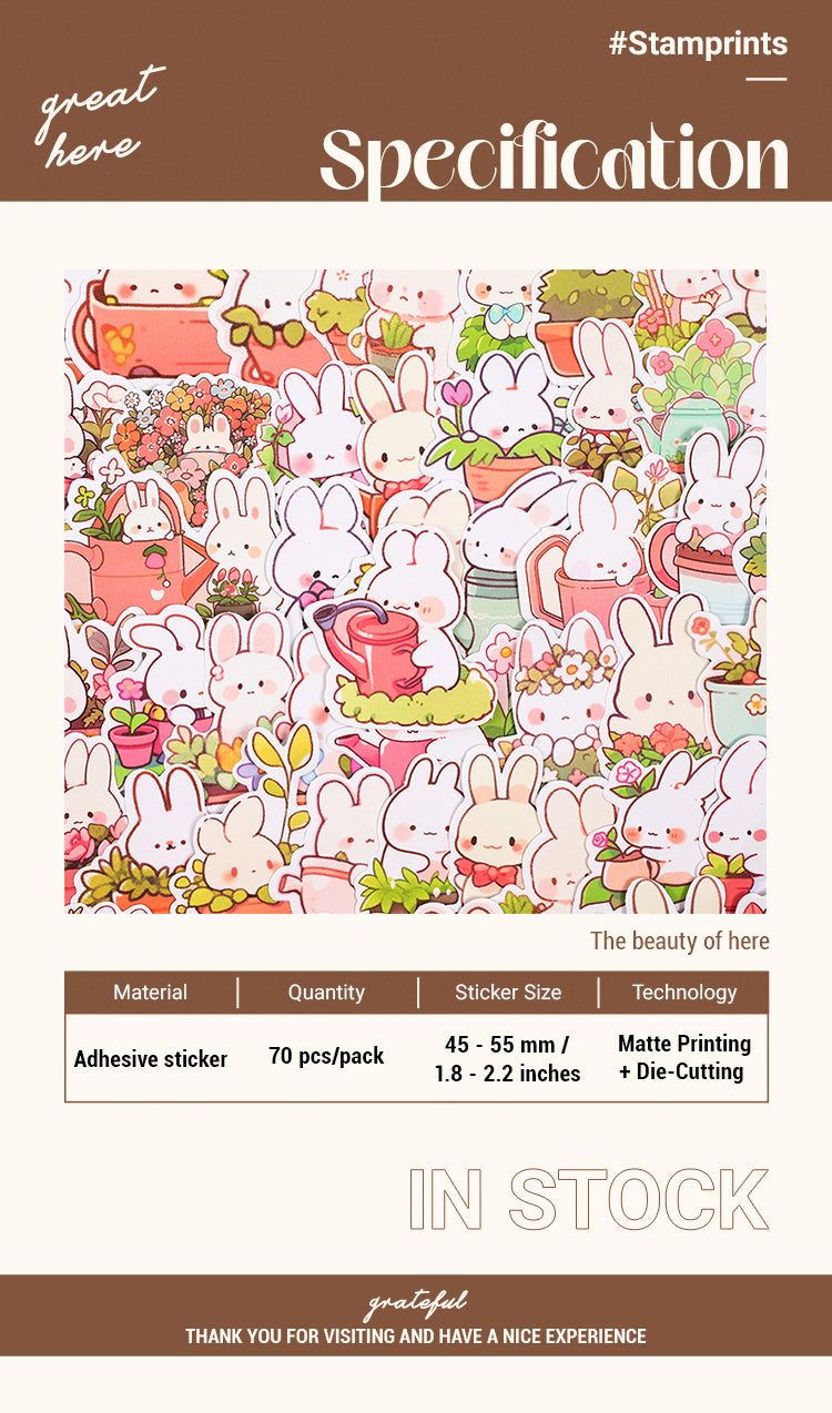 2Cartoon Rabbit Garden Stickers - 70PCS1