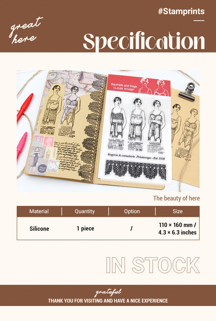 2Character Transparent Silicone Stamp - Fashion Design1
