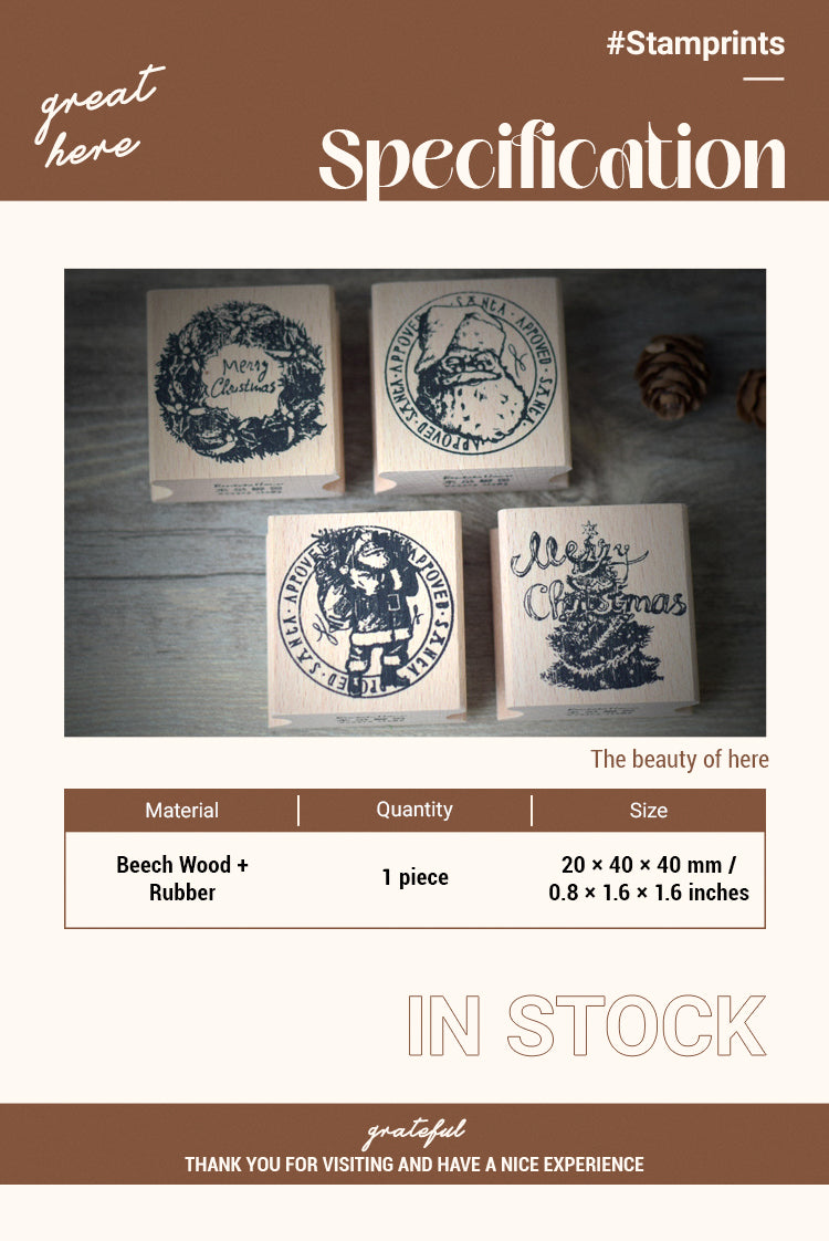 2Christmas-themed Creative Wooden Rubber Stamp1