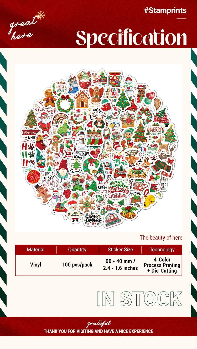 2Christmas-themed Vinyl Decorative Stickers1