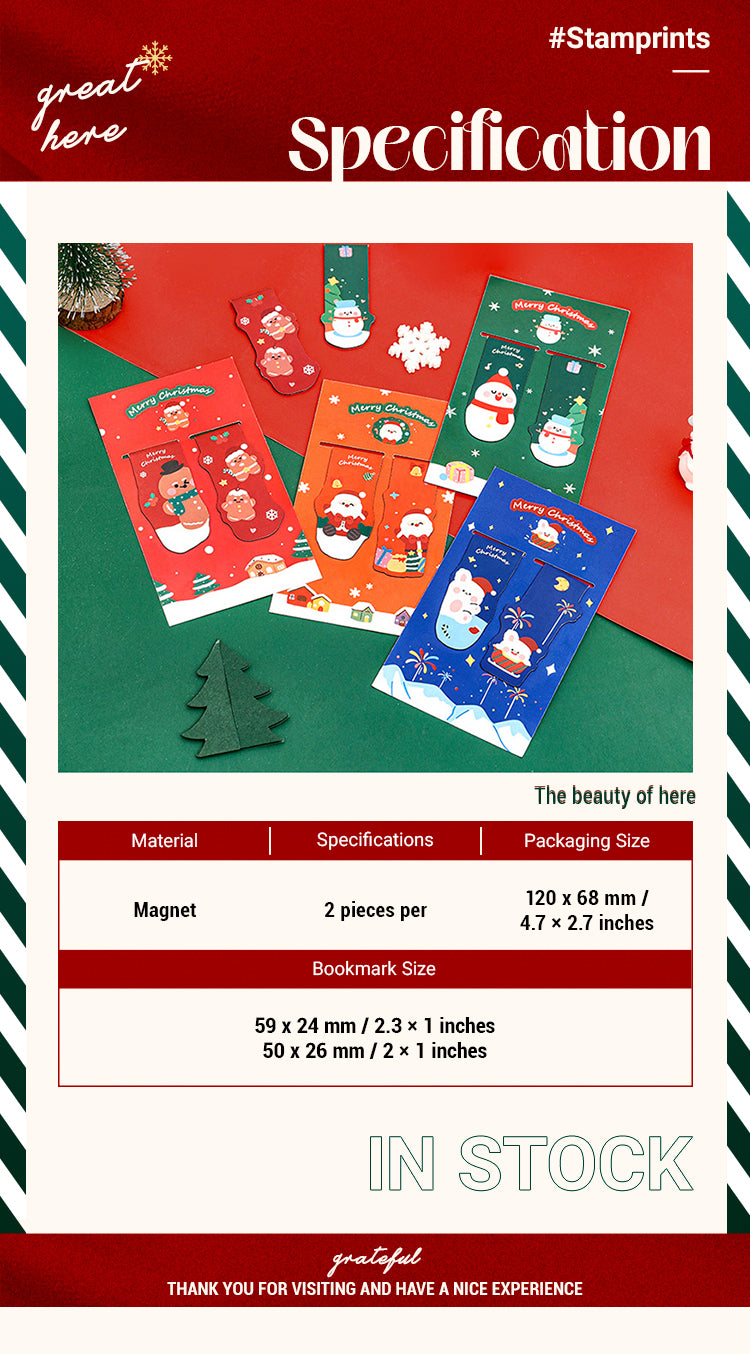 2Christmas Card Magnetic Bookmarks (Set of 2)1