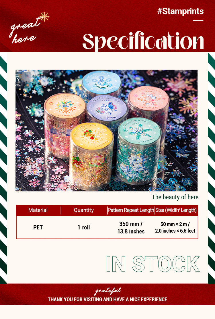 2Christmas Snowflake Series PET Decorative Tape1