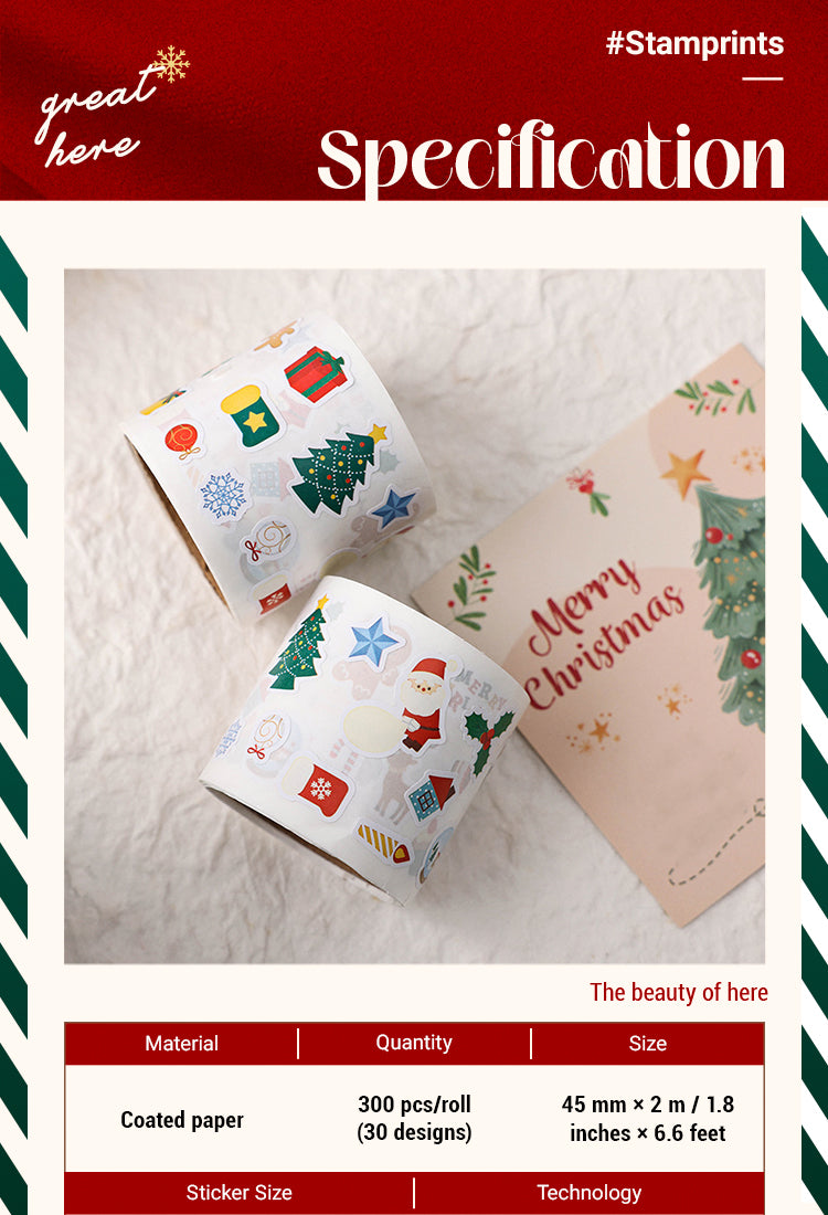 2Christmas Special Shape Roll Stickers1