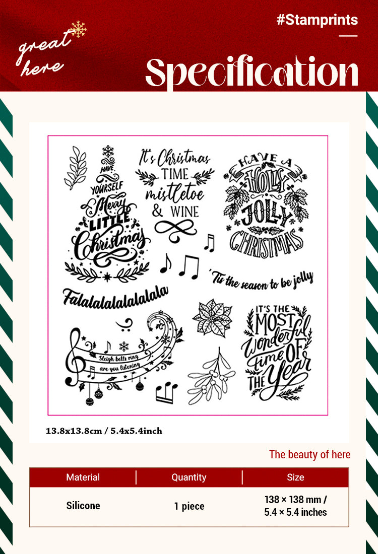 2Christmas Words and Text Clear Silicone Rubber Stamps1