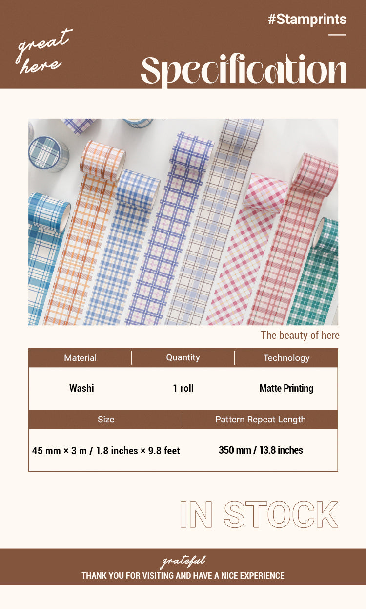 2Classic Grid Pattern Washi Tape1