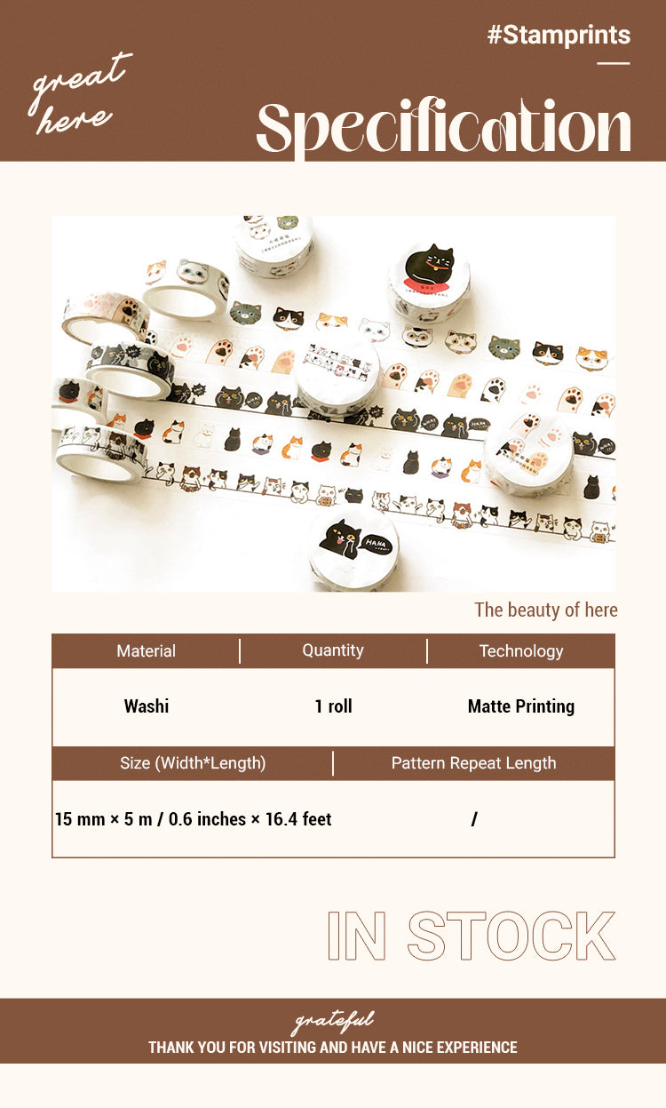 2Creative Cute Cat Decorative Washi Tape