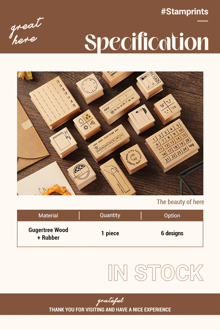 2Cute Journal Decoration Wood Ruber Stamp1