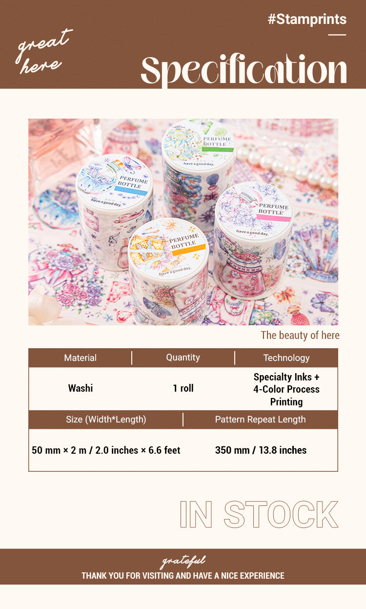 2Delicate Perfume Glass Decorative Washi Tape