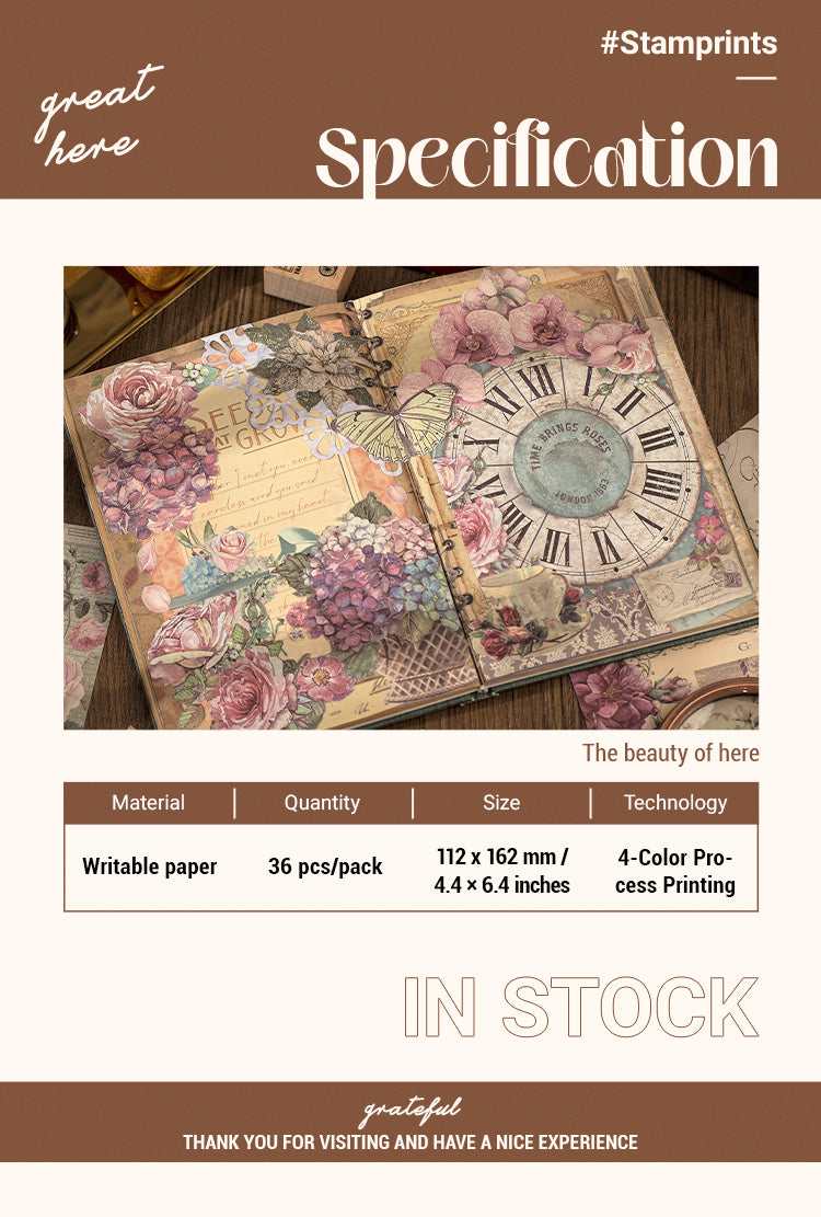2European-Style Large Floral Decorative Paper