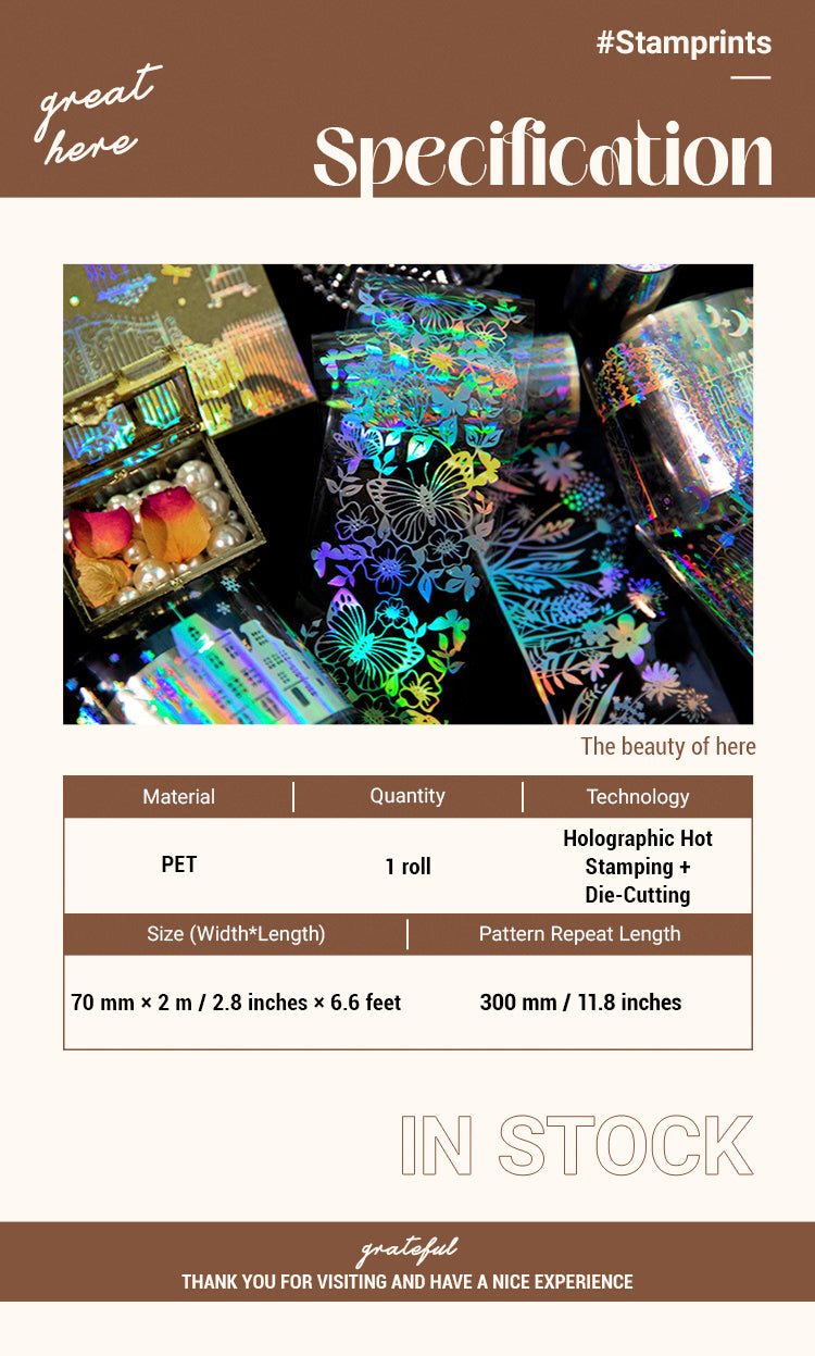 2Fairy Tale Town Series Holographic Decorative PET Tape