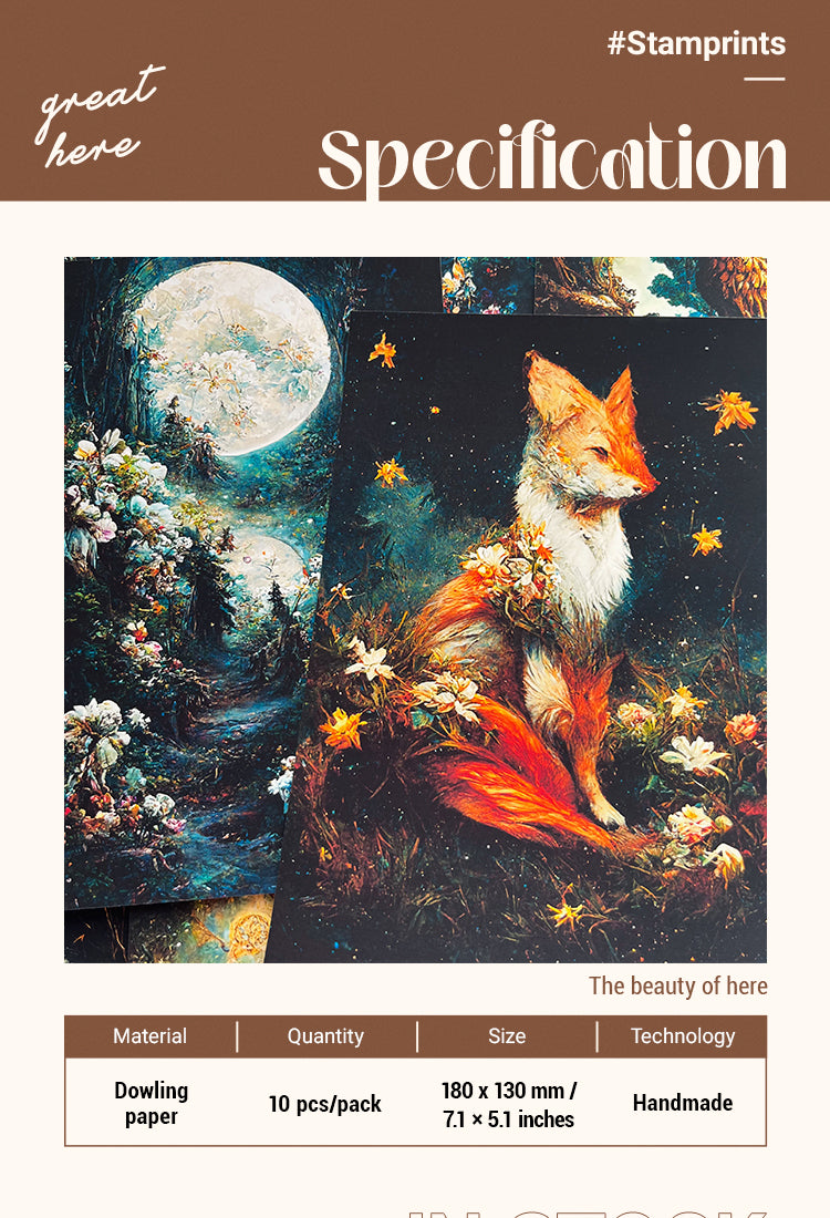 2Fantasy Forest Fox Background Scrapbook Paper1