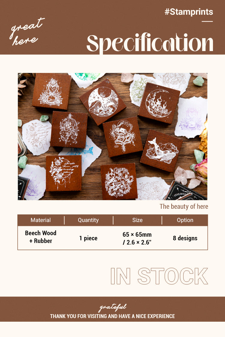 2Fantasy Galaxy Series Vintage Wooden Rubber Stamp1