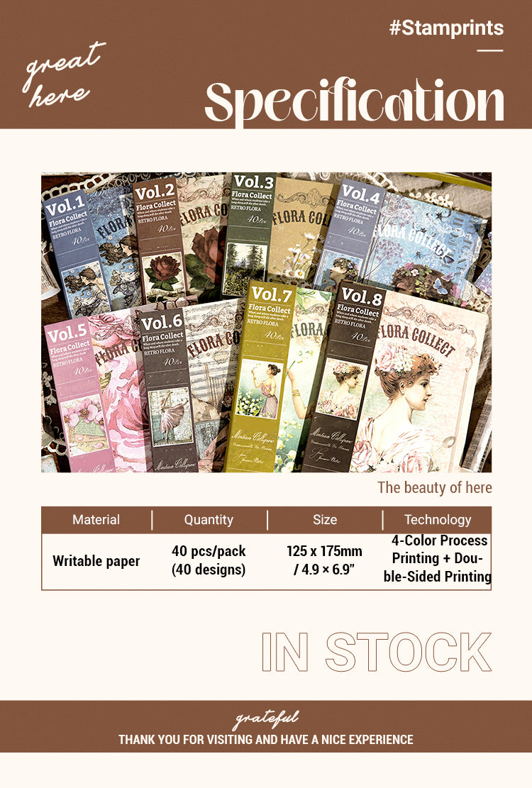 2Flora Collect Retro Oil Painting Scrapbook Paper