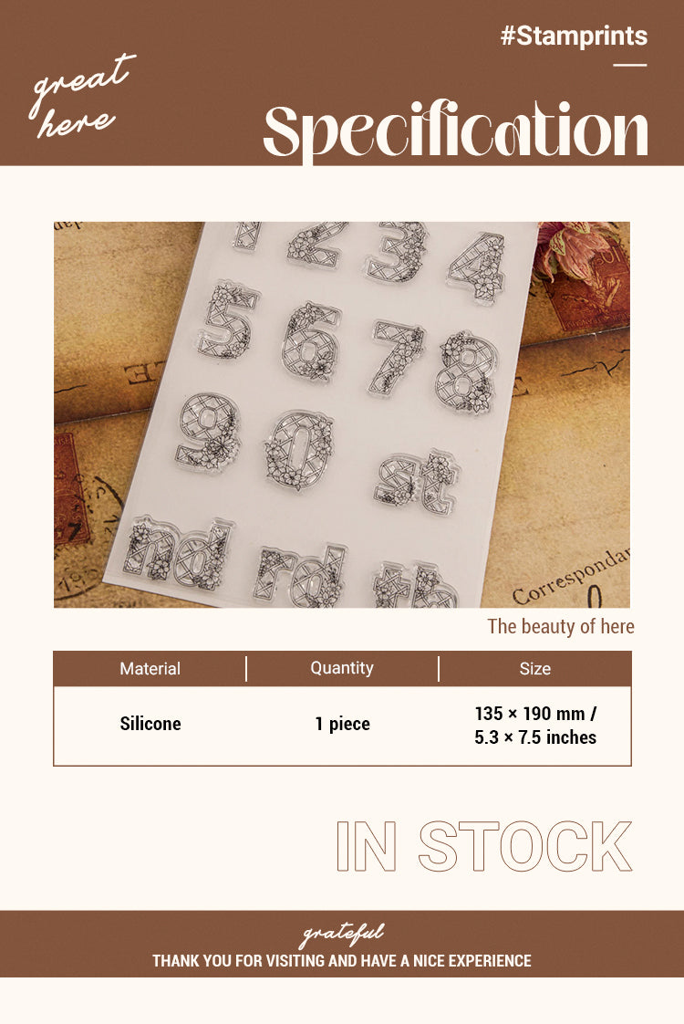 2Floral Numbers and Letters Silicone Stamp1