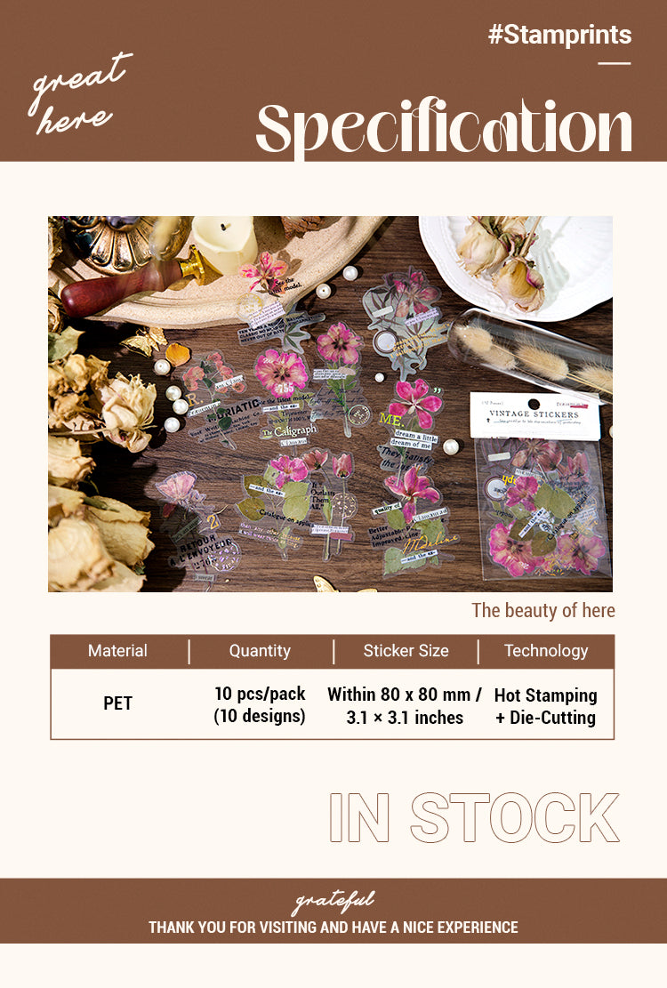 2Flower Hot Stamping PET Stickers1