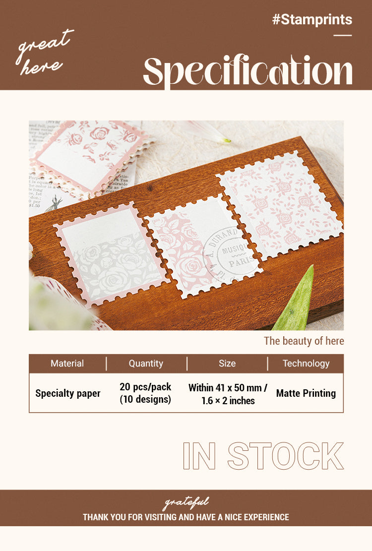 2Flower Stamp-style Decorative Paper