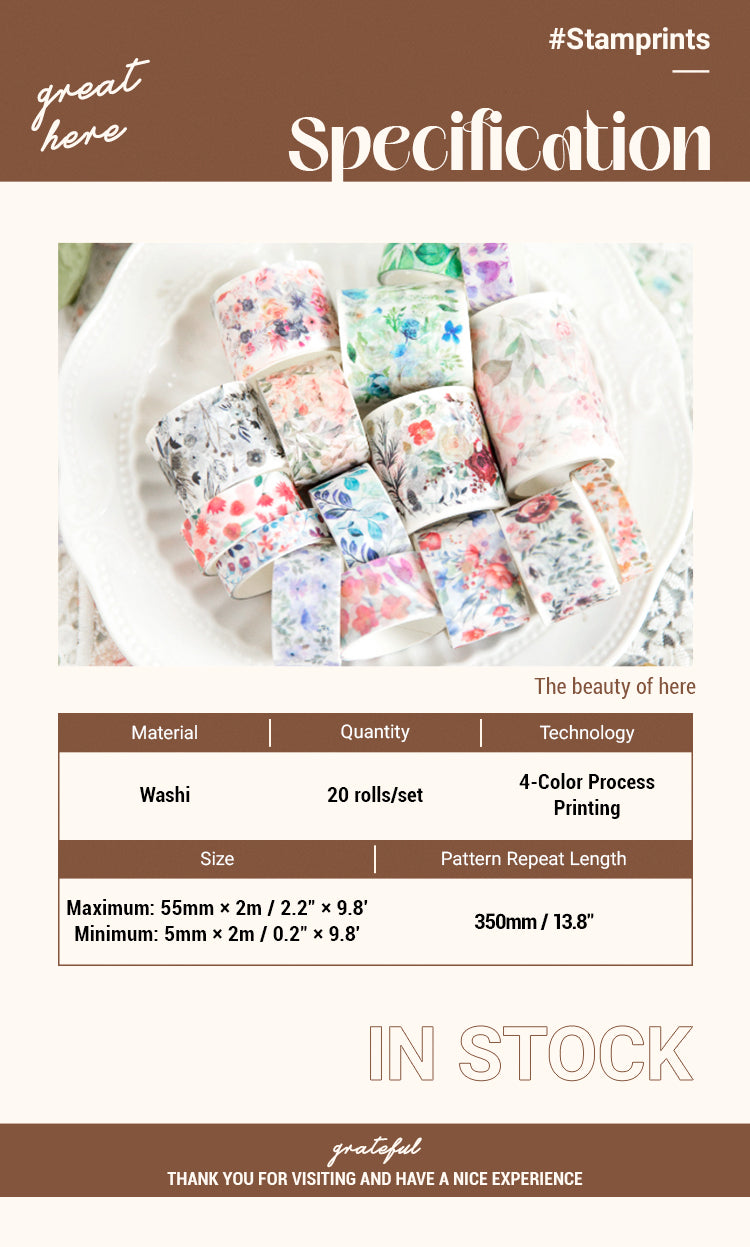 2Four Seasons Garden Series Vintage Floral Tape Set