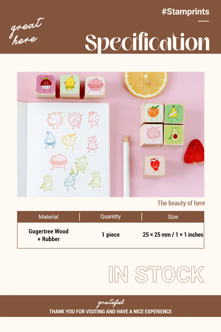 2Fruit-themed Cute Cartoon Rubber Stamp1