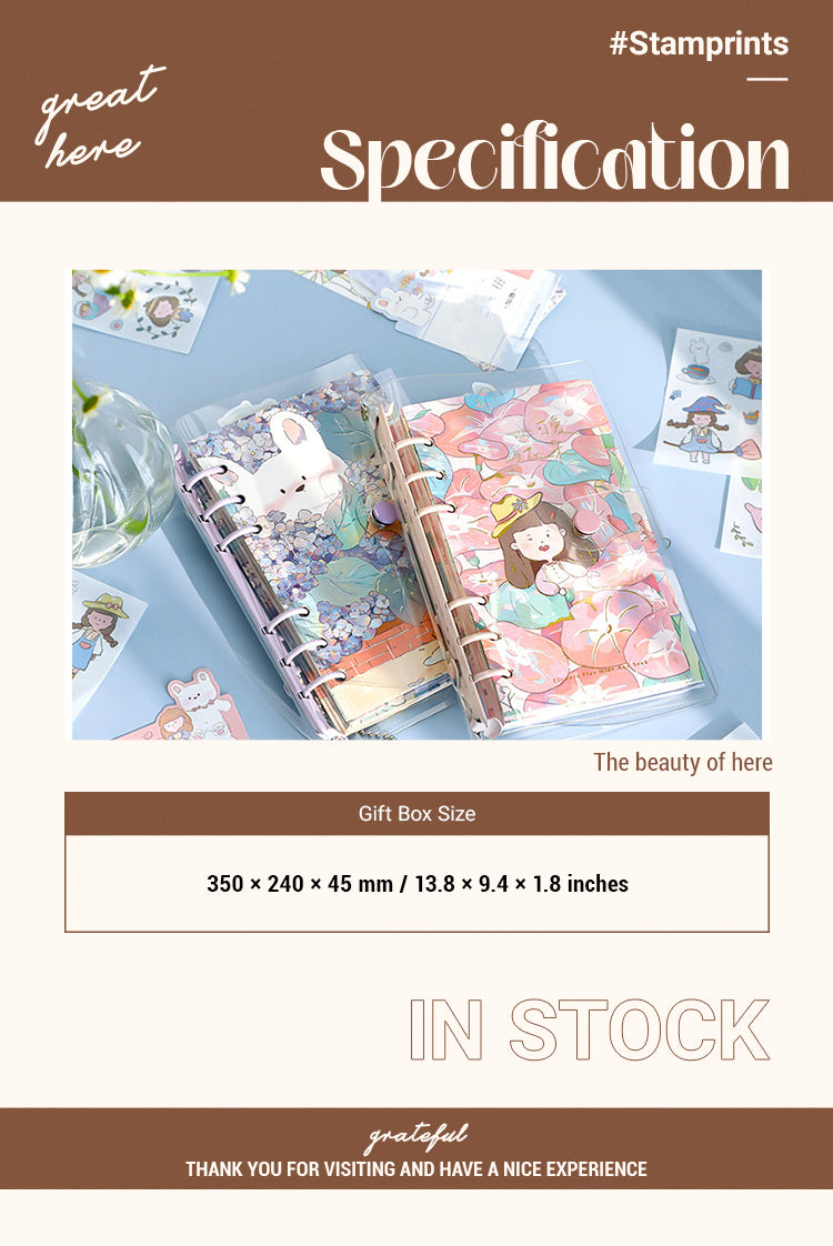 2Girl and Flowers Loose-leaf Journal Gift Box Set