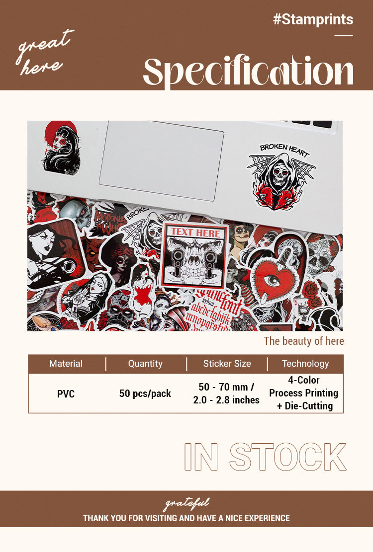 2Gothic Style Demon Dark Red Punk Stickers1