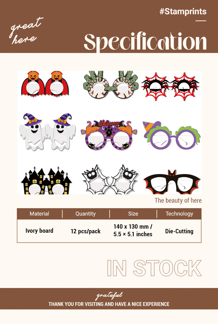 2Halloween 3D Paper Glasses Material Pack1